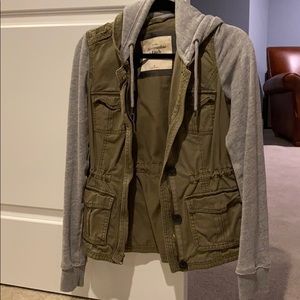 Abercrombie military sweatshirt jacket